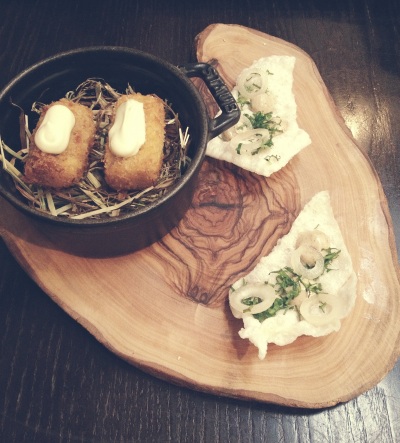Pork and eel croquettes